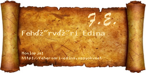 Fehérvári Edina névjegykártya