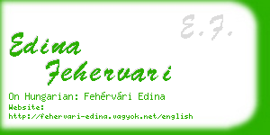 edina fehervari business card